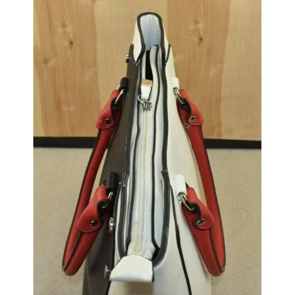 Christian Lacroix Women's Purse Black/White/Red Leather Tote Handbag -Flaws- - Picture 7 of 15